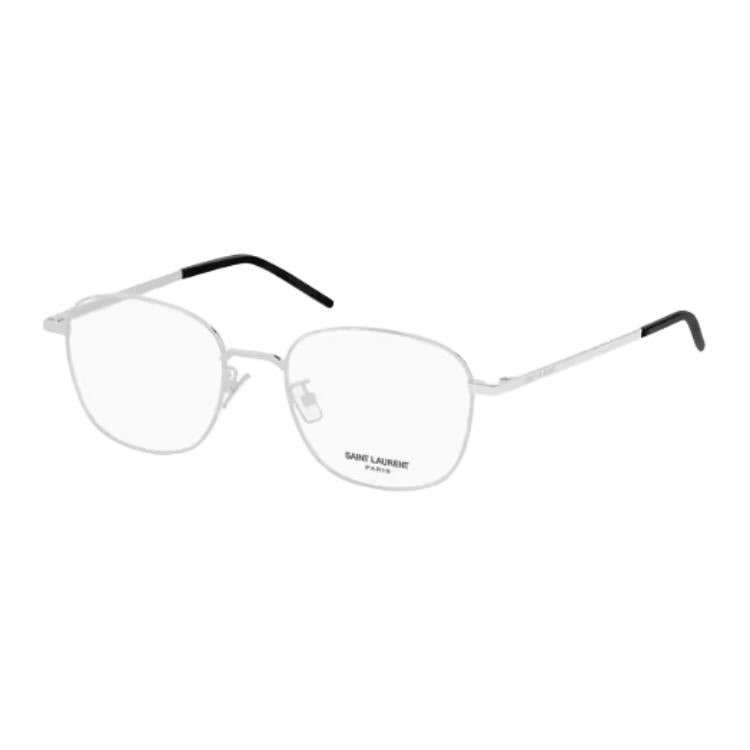SAINT LAURENT Metal Square Eyeglass Frames Unisex Black