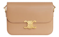 CELINE Triomphe Shiny Calfskin Shoulder Bag Portable Crossbody Bag Shoulder Bag Women's Brown