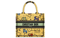 DIOR BookTote Embroidery Tote Bag Shopping Bag Shoulder Bag Handbag Small Size Women's Yellow