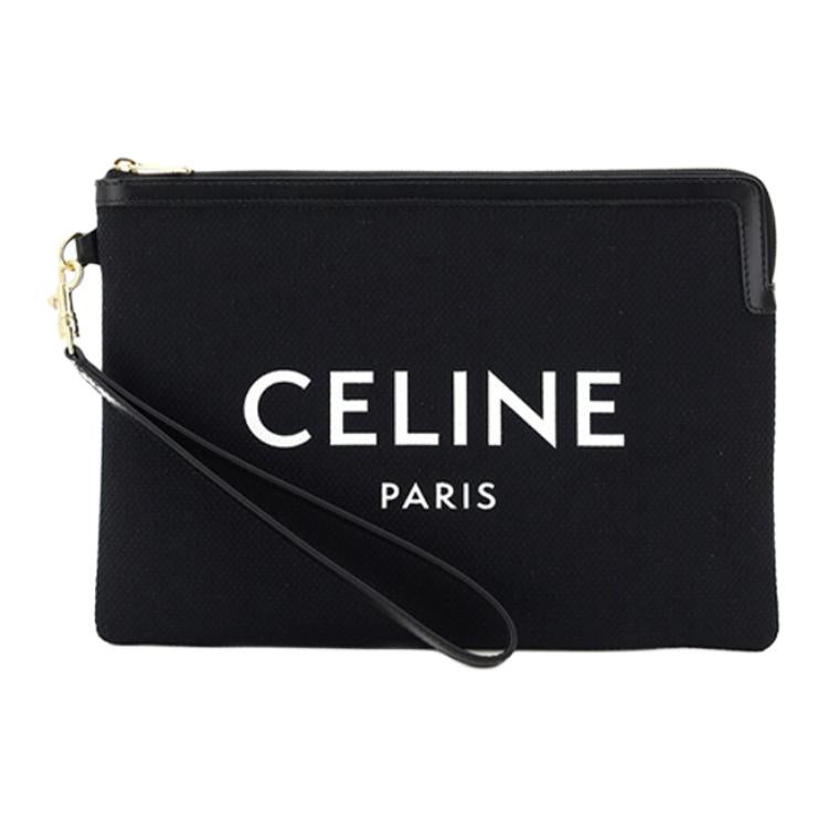CELINE Canvas Handbags Clutches Women's Black