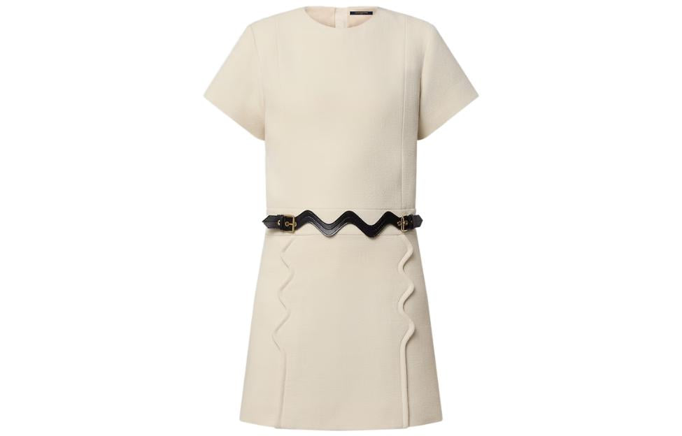 LOUIS VUITTON Short Sleeved Dress Women's Beige