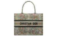 DIOR BookTote Embroidery Tote Bag, Shopping Bag, Shoulder Bag, Handbag Medium Size Women's Green