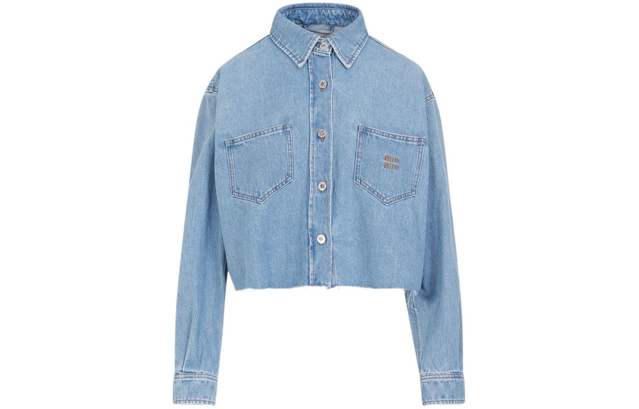 MIU MIU Logo embroidered Denim Jacket