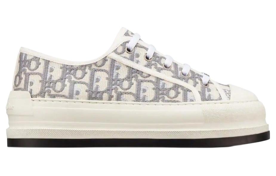 DIOR Walk'n'Dior Platform Shoes Low Top Stylish Skateboarding Shoes Women's Gray