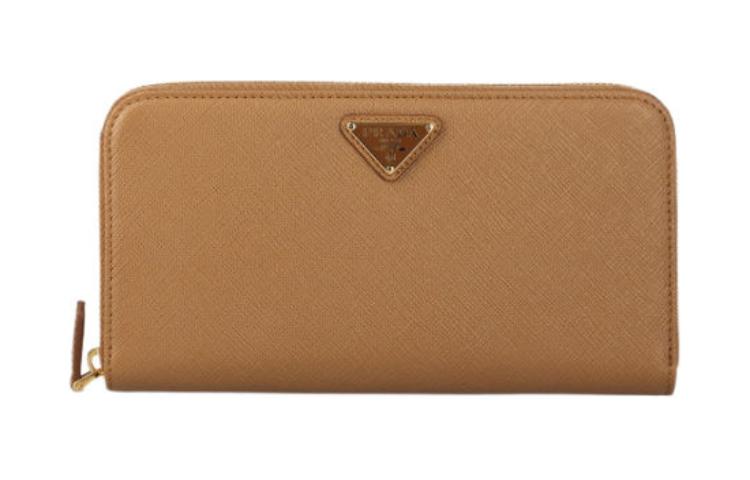 PRADA Calfskin Wallet Women's Brown