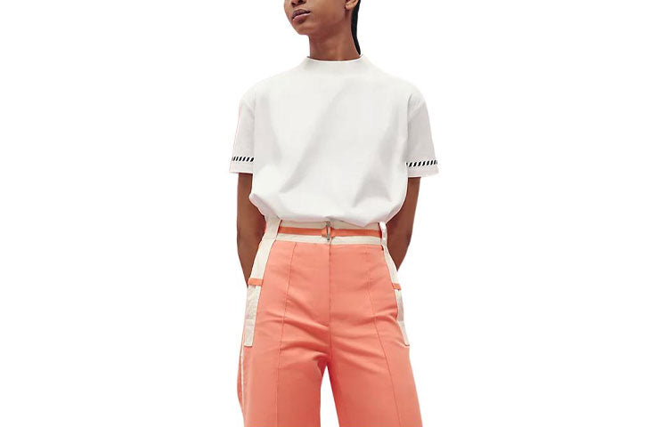 HERMES SS23 Drop Shoulder Sleeve T Shirt Women's White