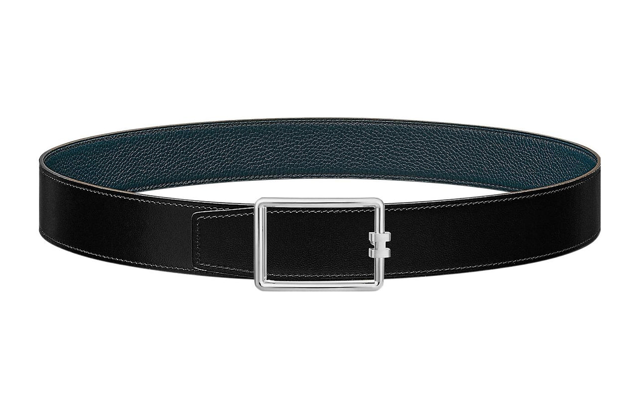 HERMES Leather Belts Men Black/Blue