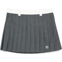 MIU MIU Pleated Mini Skirt Grey