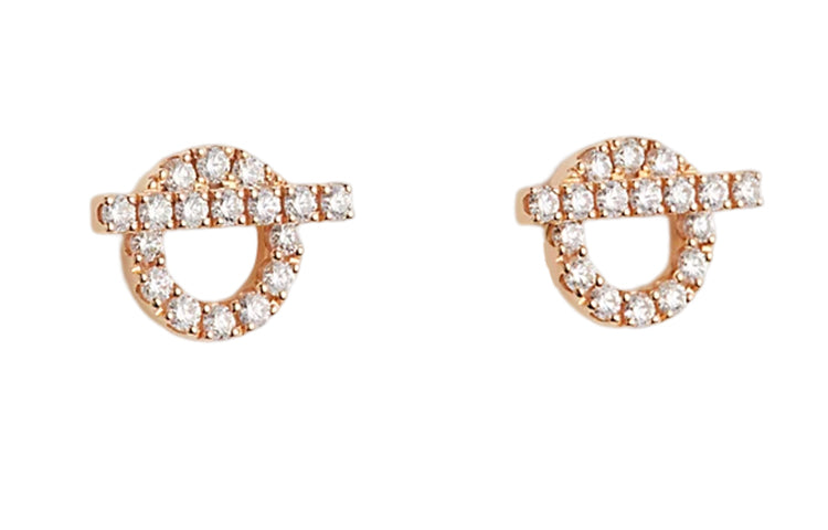 HERMES Stud Earrings Women's Rose Gold
