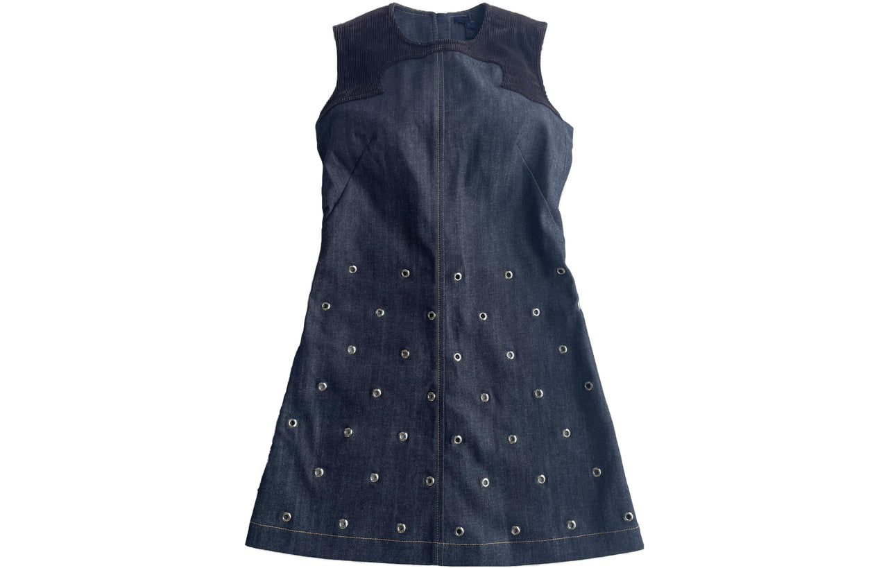 LOUIS VUITTON Sleeveless Dress Women's Navy Blue