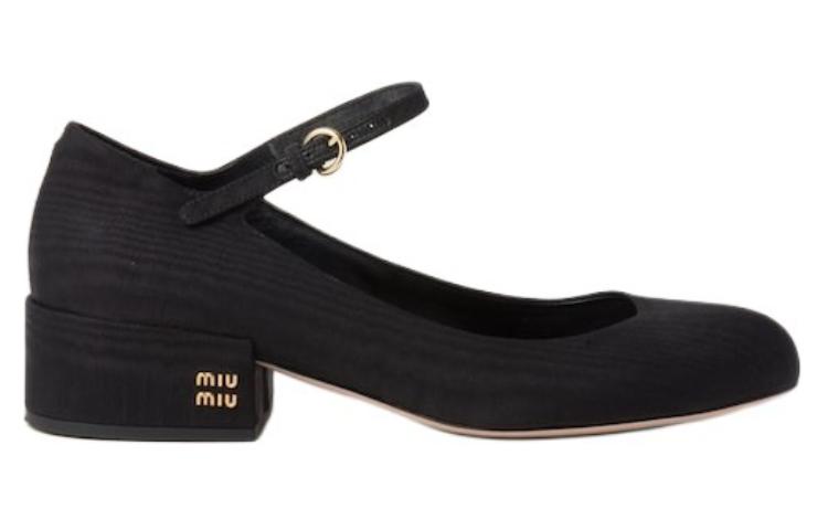 MIU MIU Runway Chunky Heel Mary Jane Shoes 3.5cm Women's Black