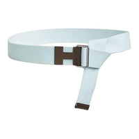 HERMES Badge Design Calfskin Leather Belts Unisex Blue Width 4CM