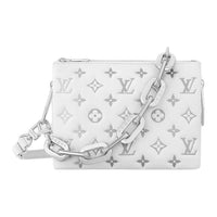 LOUIS VUITTON Coussin Lambskin One Shoulder Handbags Women's White