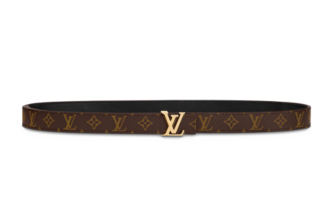 LOUIS VUITTON Cow Leather Leather Belts Women's Brown Width: 2cm