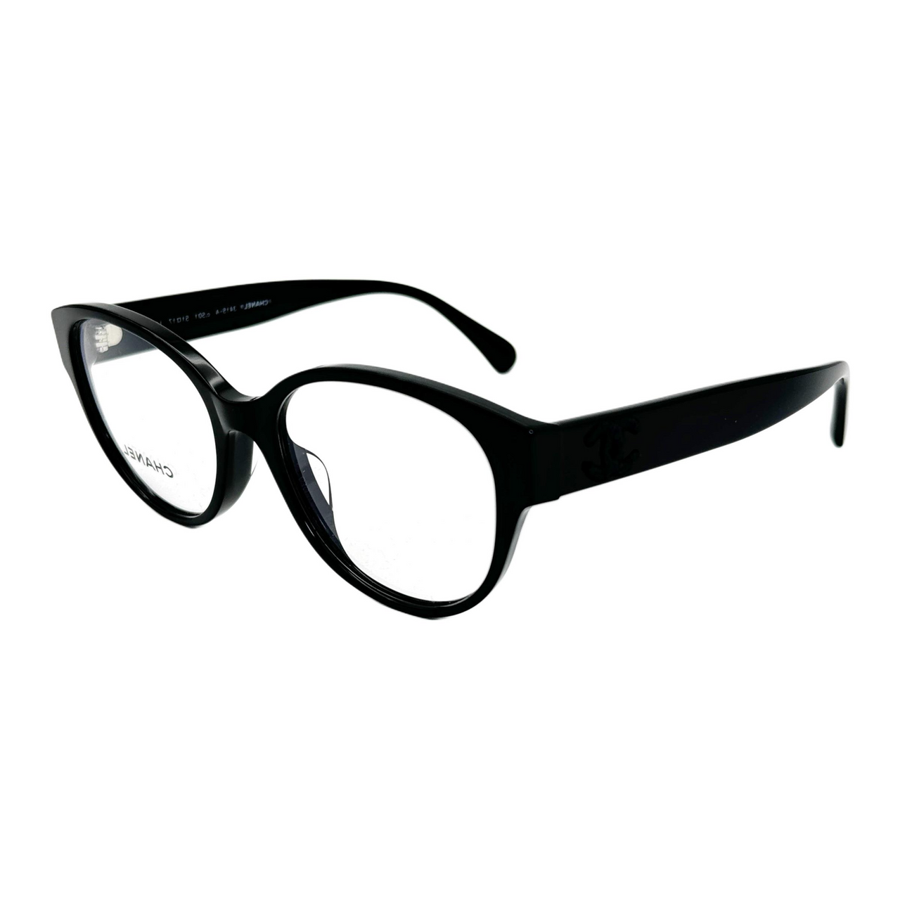 CHANEL Cat Eye Eyeglass Frames Unisex Black