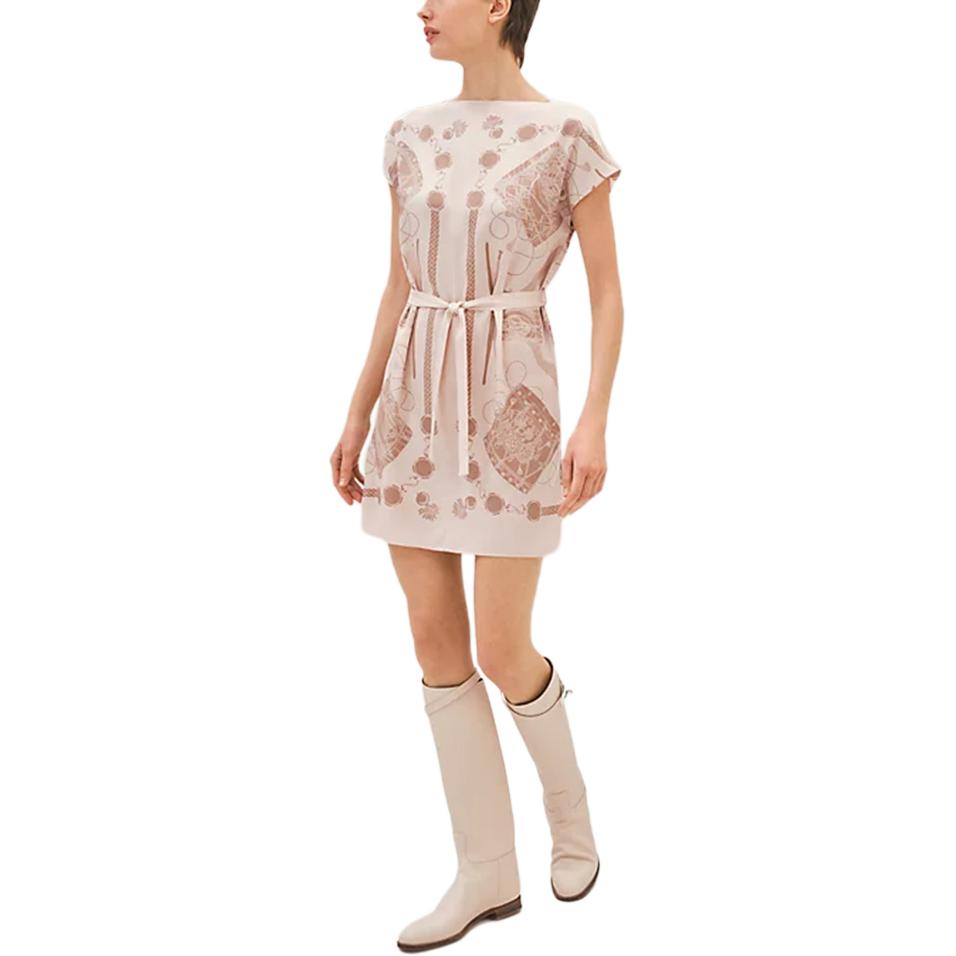 HERMES Short-Sleeved Dresses Women's Pink
