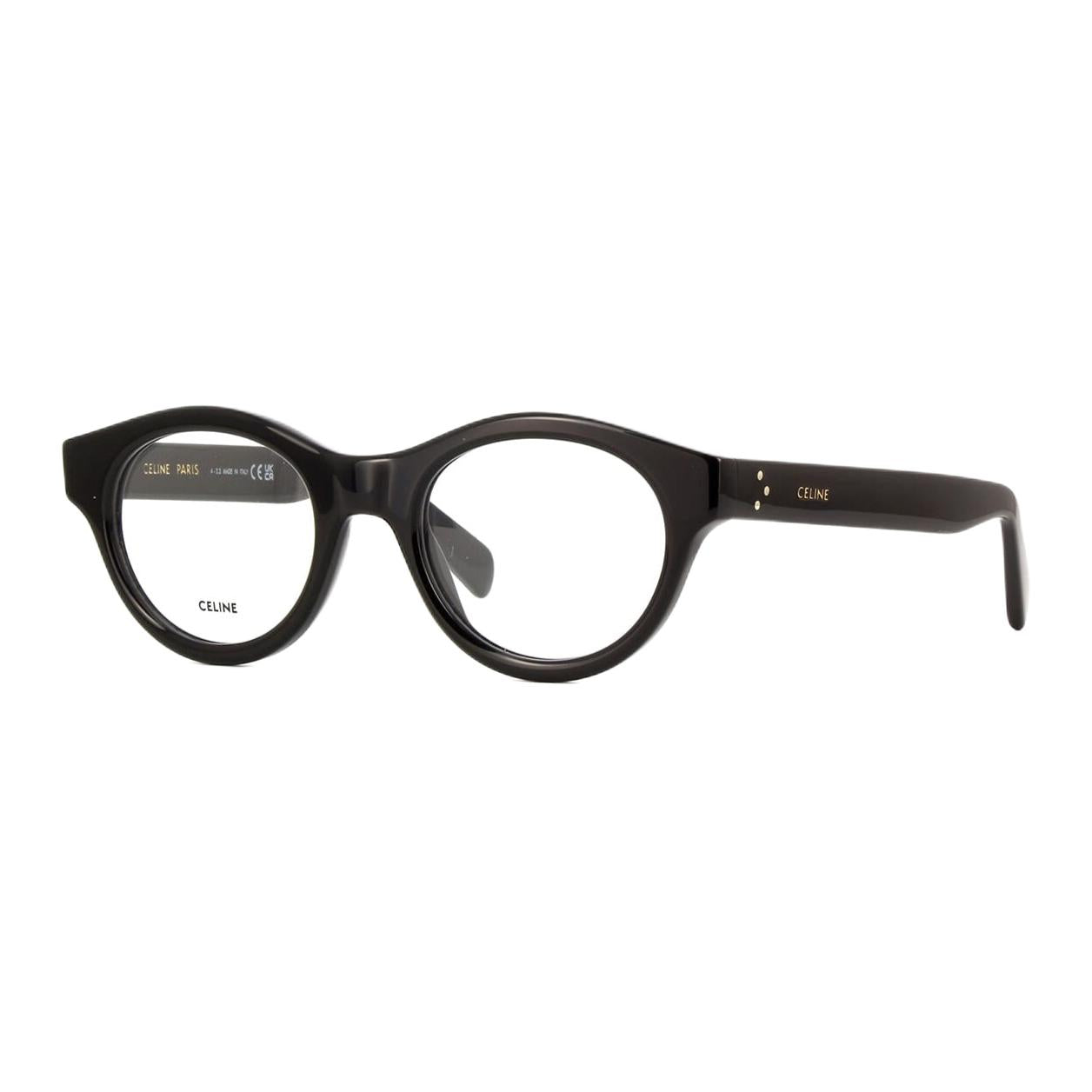CELINE Acetate Round Eyeglass Frames Unisex Black