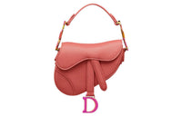 DIOR Sheepskin Saddle Bag Shoulder Bag Crossbody Bag Handbag Extra Mini Women's Ash Coral Pink