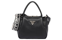 PRADA Leather Shoulder Bag Crossbody Bag Handbag Small Size Women's Black
