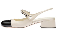 MIU MIU Block Heel High Heels Women's Ivory