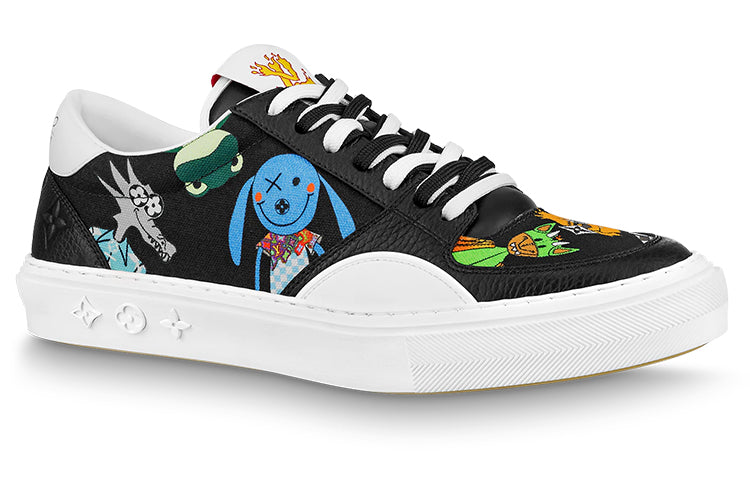 LOUIS VUITTON Ollie Low Top Stylish Skateboarding Shoes Men's Black And White Print