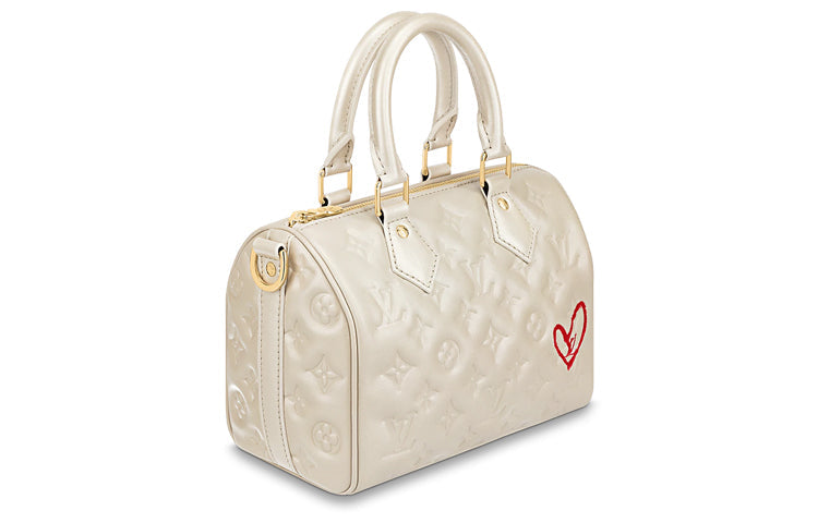 LOUIS VUITTON Limited Edition Speedy Bandouliere 22 Ivory