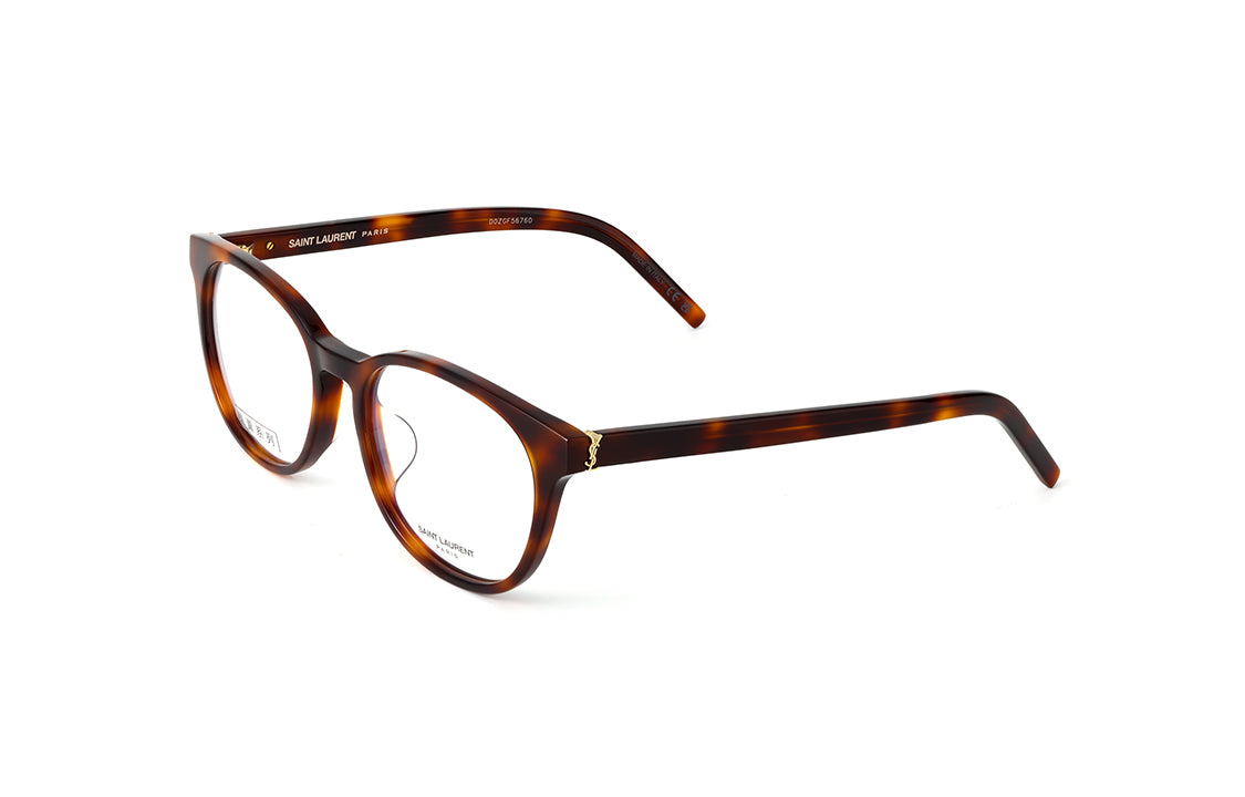 SAINT LAURENT Capsule Plate Frame Oval Eyeglass Frames Unisex Tortoiseshell