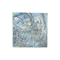 HERMES Silk Silk Scarves Women's Indigo