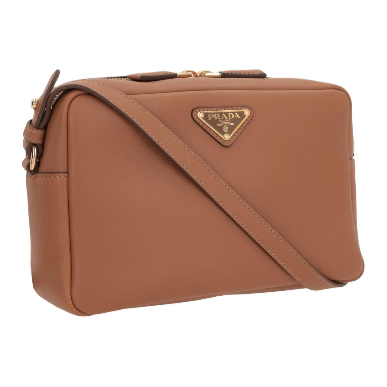 PRADA Calfskin Camera Bags Crossbody Bag Shoulder Bag Women's Caramel