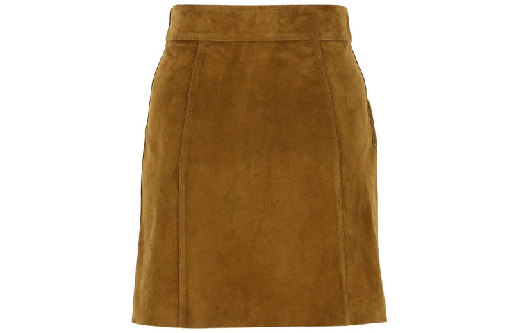 PRADA Leather Short Skirts Women's Brown