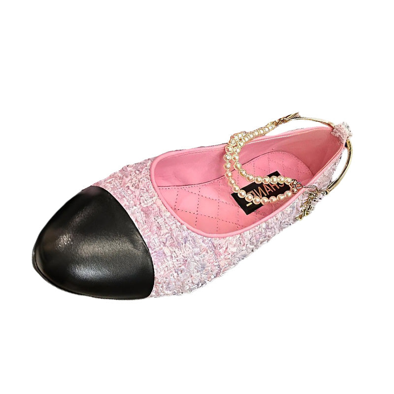 CHANEL Mary Jane Shoes Women's Pink Black