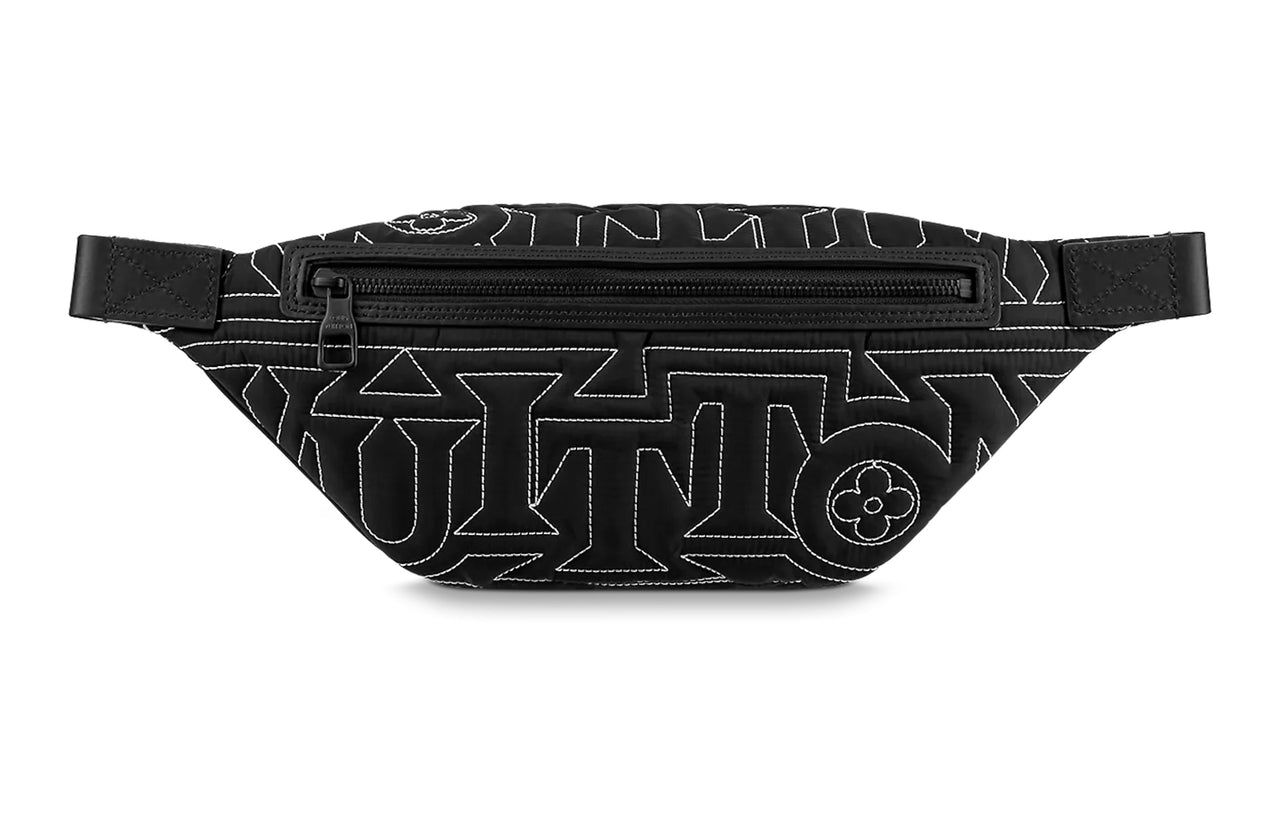 LOUIS VUITTON Discovery Leather Trim Shoulder Bag Crossbody Bag Sling Bag Fanny Pack Men's Black