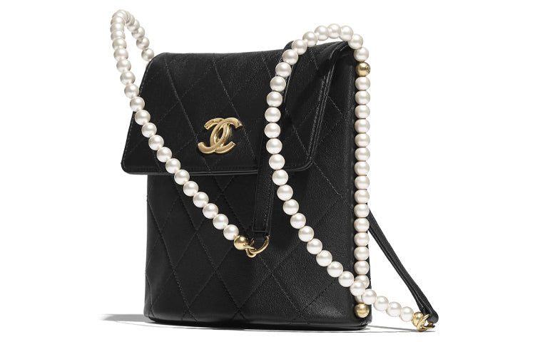 CHANEL Gabrielle Calfskin Crossbody Bag Shoulder Bag Women's Black