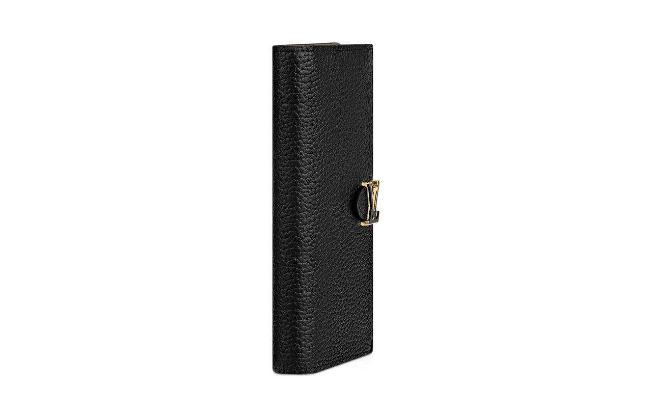 LOUIS VUITTON Taurillon Leather Wallet Women's Black