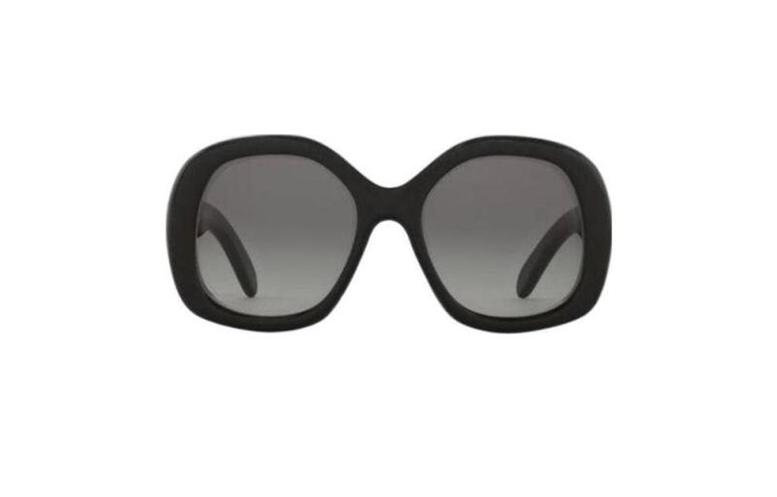 CELINE Acetate Irregular Shape Sunglasses Women's Black