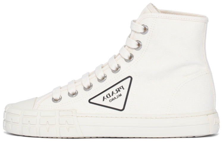 PRADA Canvas Shoes Women's High-Top White