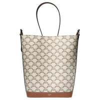 CELINE Triomphe Canvas With Calfskin Bucket Bags Shoulder Bag Crossbody Bag Men's Ecru