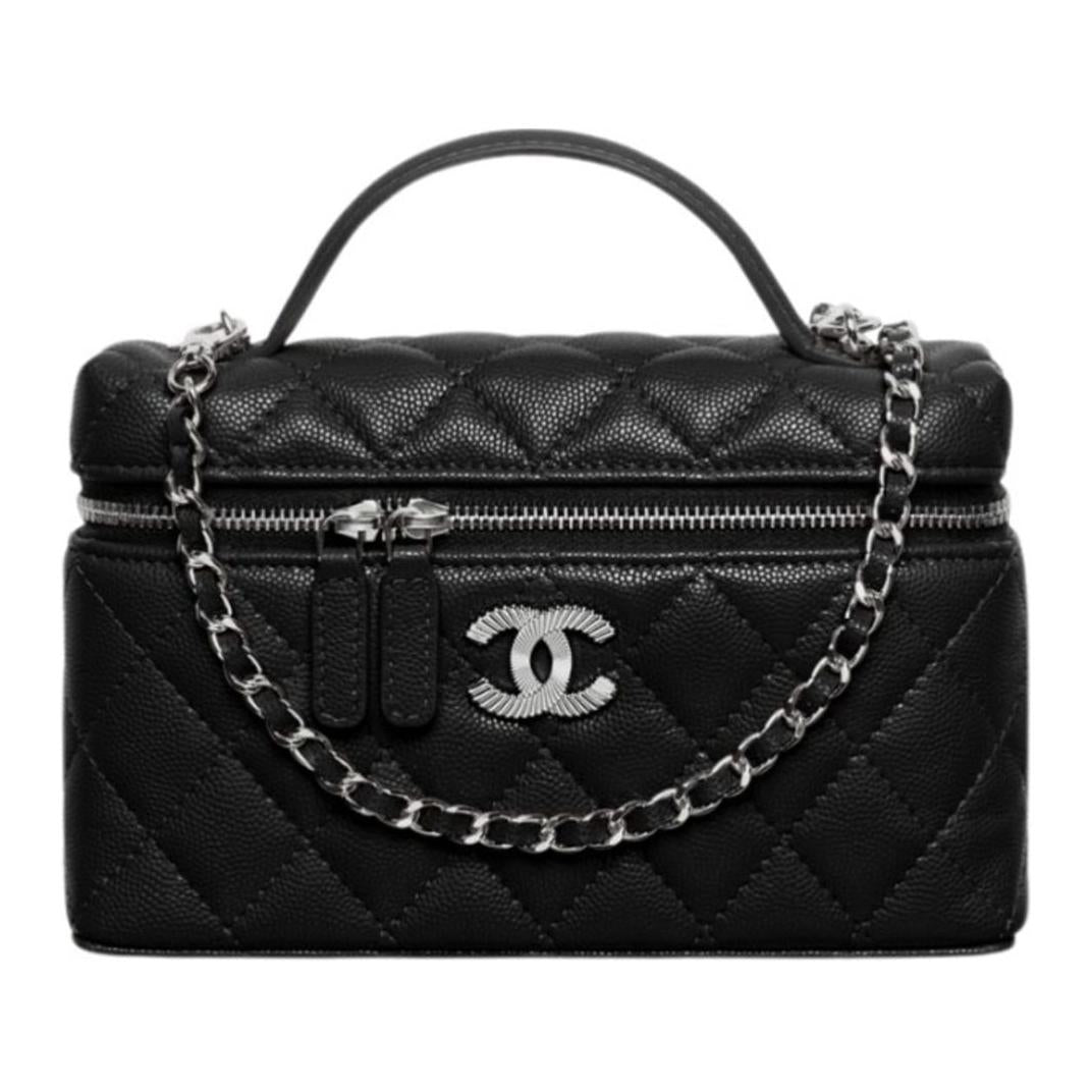 CHANEL Calfskin Shoulder Bag, Crossbody Bag, Handbag Women's Black