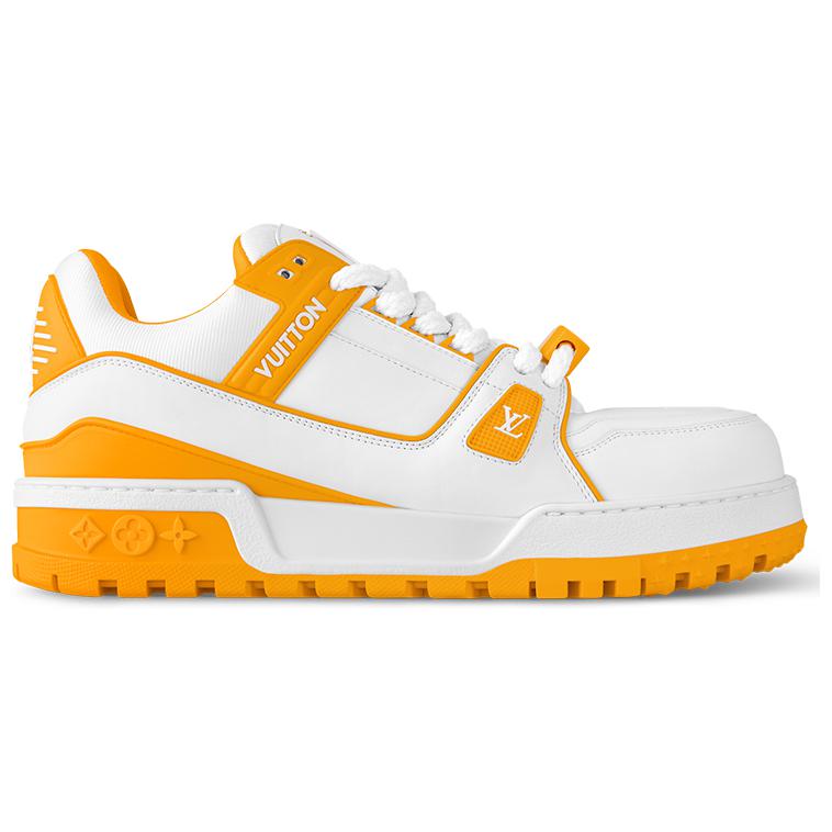 LOUIS VUITTON Trainer Low-Top Skateboard Shoes Women's White Yellow