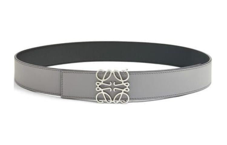 LOEWE Leather Belts Men's Gray Width  4cm