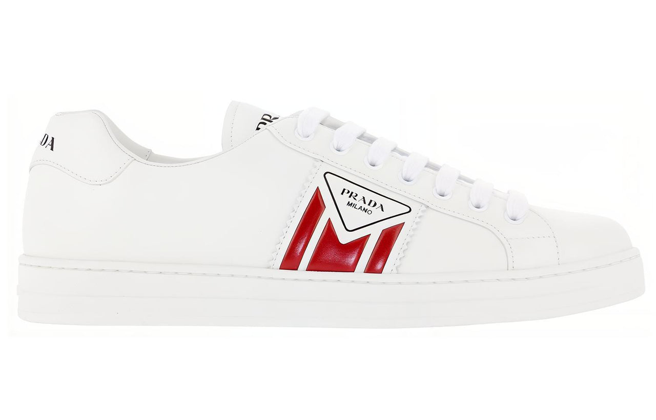 PRADA New Avenue Leather Low 'White Red'