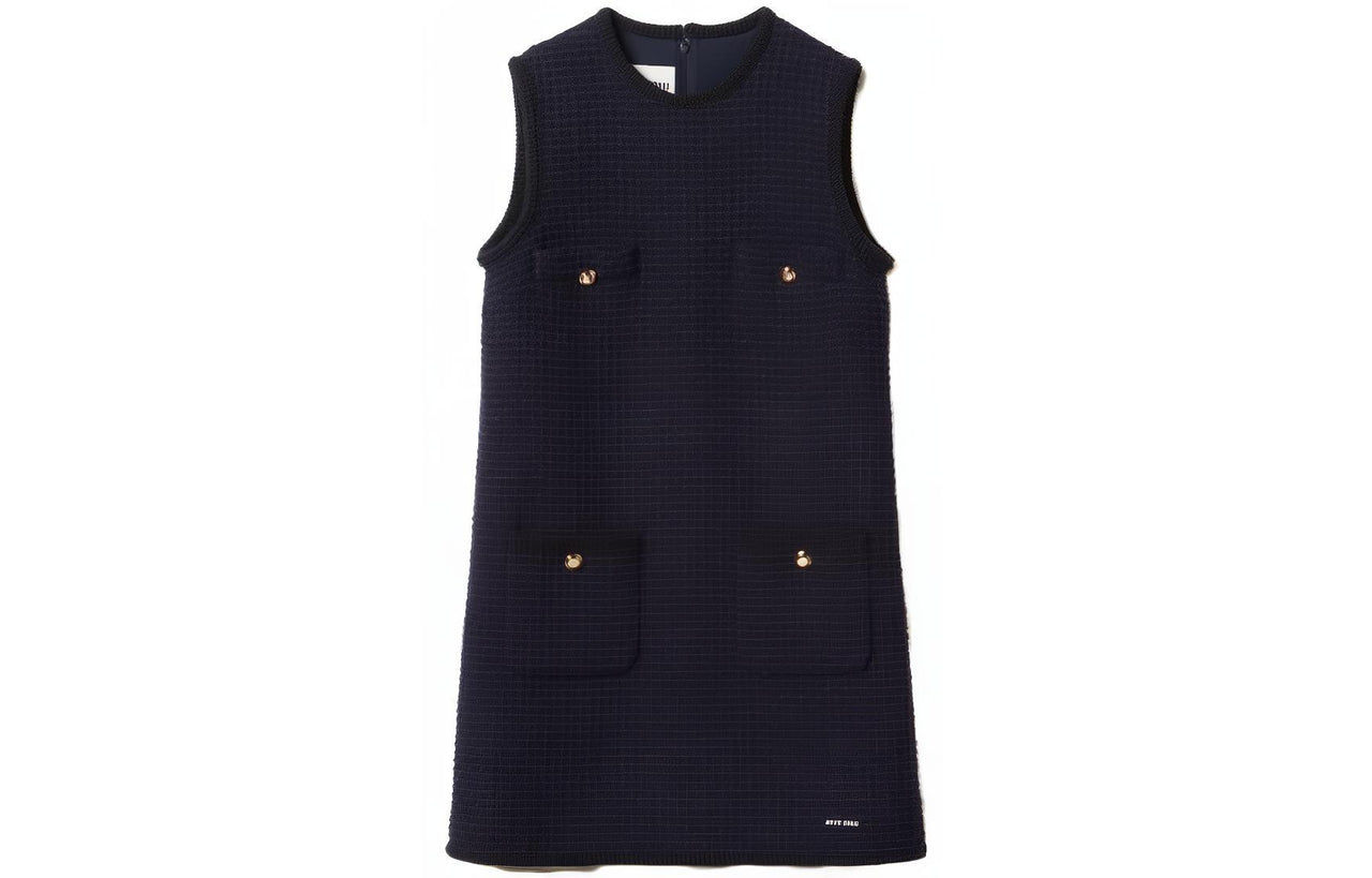 MIU MIU SS23 Sleeveless Dress Women's Blue