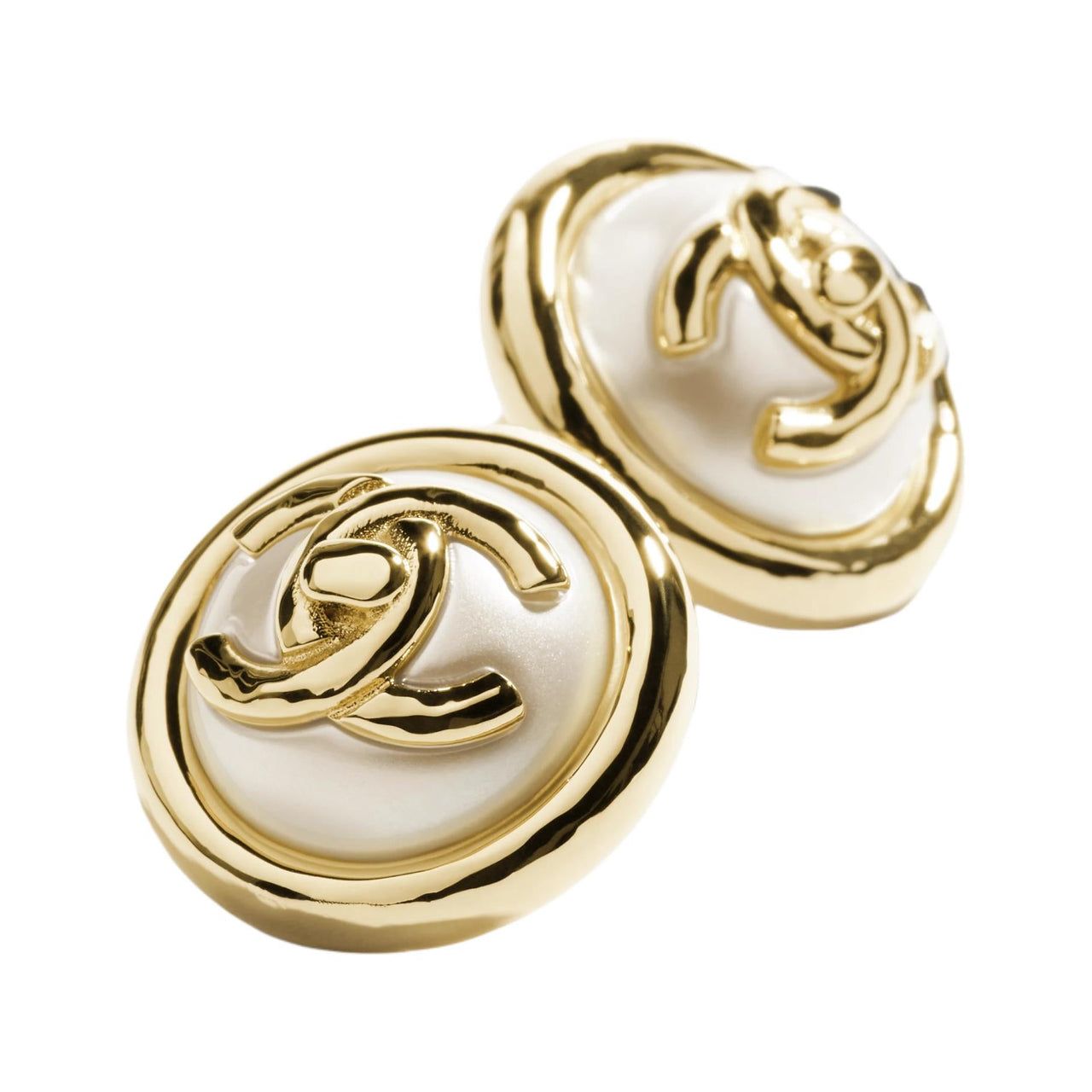 CHANEL Metal Earrings Women's Gold