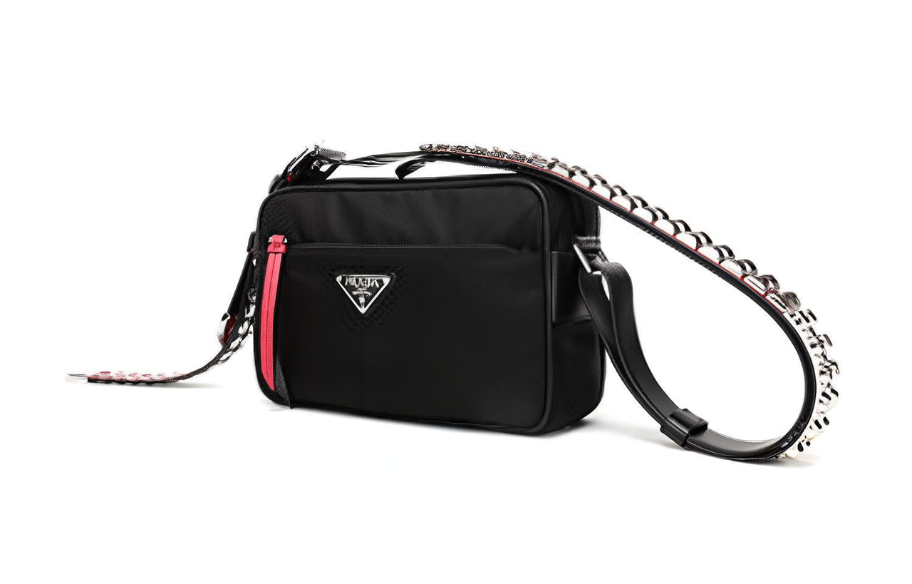 PRADA Fabric Small Square Bag Shoulder Bag Crossbody Bag Women's Black