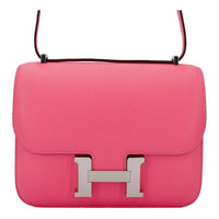 HERMES Constance Epsom Leather Shoulder Bag Crossbody Bag Mini Women's 8W Rose Azalea New Lip Balm Powder
