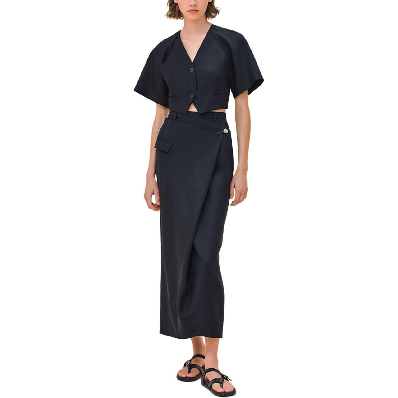 HERMES SS24 Casual Long Skirts Women's Black