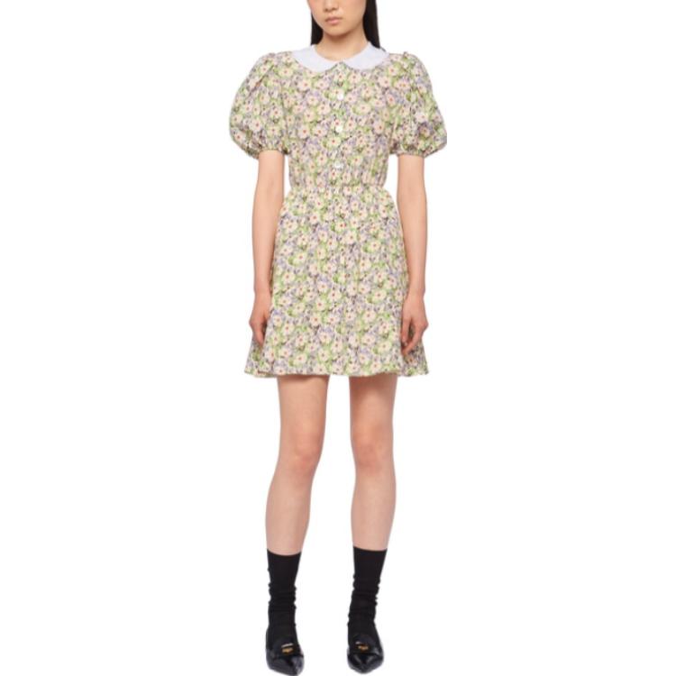 MIU MIU Short Sleeved Dress Women's Yellow