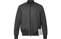 LOUIS VUITTON Leather Jacket Men's Dark Gray