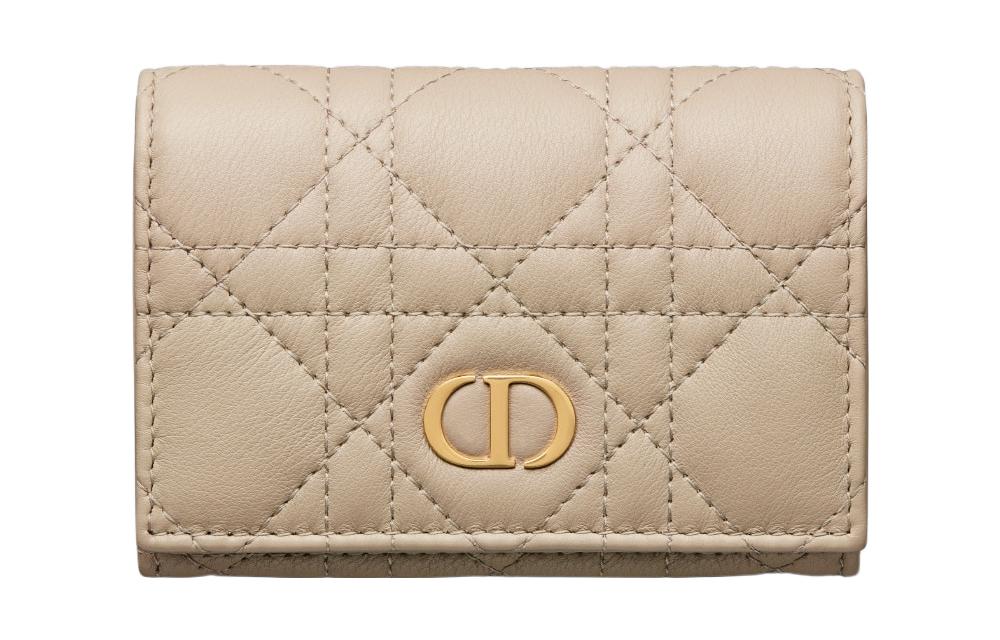 DIOR Caro Soft Calfskin Wallet Extra Small Women's Sand