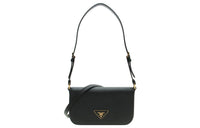 PRADA Leather Shoulder Bag Women's Black